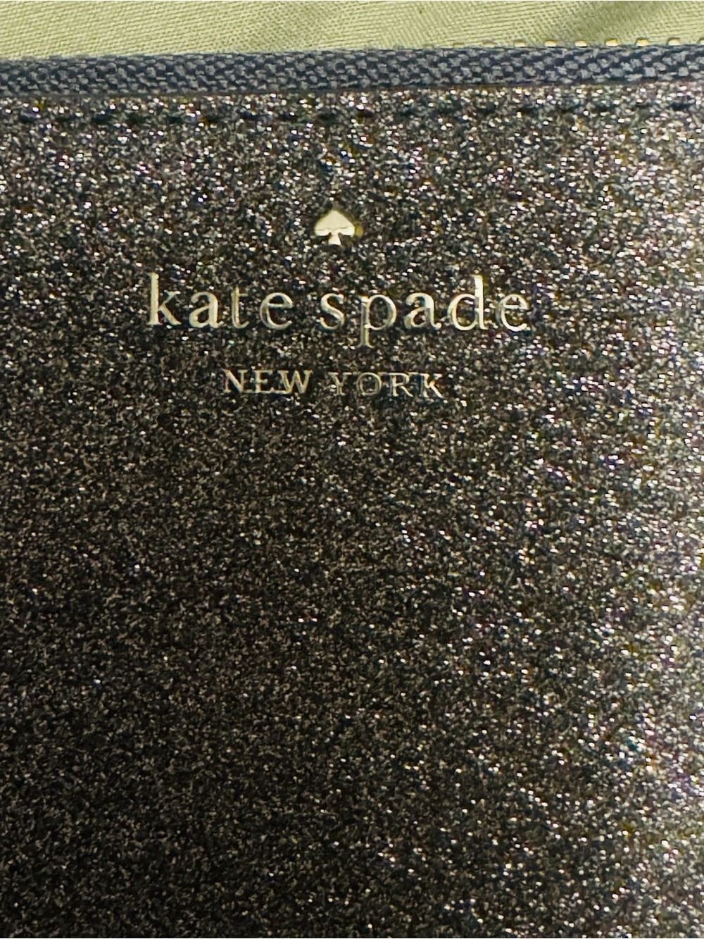 BEAUTIFUL Kate Spade Silver/ Gray glitter Zip-around longClutch /wallet NWOT - Picture 2 of 16